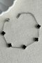 Steel 17+5 cm Mini Clover White Women's Bracelet Women's Steel Bracelet - 2