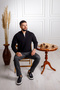 Zippered Half Turtleneck Black Knitwear Sweater - 7