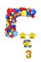 Yellow Truck Themed Age Number Foil Ballone Birthday Party Set Ornament - 2