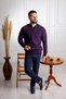 Zippered Half Turtleneck Purple Knitwear Sweater