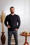 Interview Wraps 0 Collar Knit Pattern Black Knitwear Sweater - 5