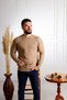 Interview Wraps 0 Collar Knit Pattern Camel Knitwear Sweater
