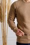 Interview Wraps 0 Collar Knit Pattern Camel Knitwear Sweater - 2