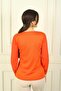 Women's Ladder V Neck Sleeves Chiffon Sweater - 4