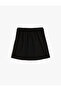 Pleated Skirt with Buckle Detail and Elastic Waist - 2