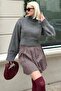 Anthracite Women's High Top Knitwear Sweater Mg2255 - 2