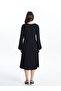 Black Crew Neck A-Line Dress - 4