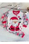 Girls Boys Children Christmas New Year Christmas Plaid Detailed Santa Claus Santa Pattern Pajama Set