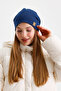 Light Navy Blue Thermal 100% Cotton Soft 2 Style in 1 Beanie Premium Cuts Series - 4