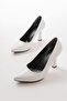 St-001 White Patent Leather Daily 9 cm Heeled Stiletto Shoes - 5