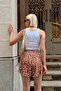 Beige Leopard Print Loose Fitting Double Layer Women's Sports Shorts - 5