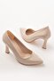 St-001 Beige Patent Leather Daily 9 cm Heeled Stiletto Shoes - 4