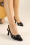 Chain Heeled Women's Shoes Heel Height 7 cm - 4