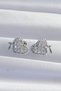 Ramia-Premium |   Brass Silver Color Bow Detail Pearl and Zircon Stone Heart Earrings - Tj-Bkp9298 |   Tg.Ty - 2
