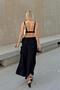 Black Side Tie Skirt-Bustier Muslin Women's Bottom-Top Set - 4
