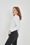 Women's 100% Cotton Crew Neck Long Sleeve Ribbed Blouse - 6