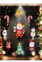Christmas Santa and Pine Tree Bell Snow Man Walking Stick Deer Foil Balloon Set - Decoration New Year - 7