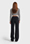 Women's Black 1w41 Slim-Fit Ribbed Knit Stretch Velvet Pants - 5