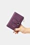 9735 Genuine Leather Special Design Magnetic Women's Wallet Purple - 7