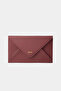 9755 Genuine Leather Special Design Magnetic Large Size Women's Envelope Wallet Claret Red - 3