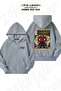 Oversize Darth Maul Back Printed Zippered Hooded Gray Cardigan (2 Yarns)