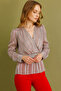 Pleated Patterned Blouse