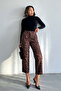 6 Pieces Brown Black Leopard Patterned Trousers - S:2 / M:2 / L:1 / Xl:1