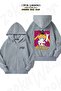 Oversize Sailor Moon 5 Back Printed Zippered Hooded Gray Cardigan (2 Yarns)