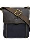 Aiden 03 Small Messenger Bag for Men - Canvas & Genuine Leather, Blue