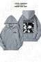 Oversize Neon Genesis Evangelion Misato Back Printed Zippered Hooded Gray Cardigan (2 Yarns)