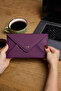 9755 Genuine Leather Special Design Magnetic Large Size Women's Envelope Wallet Purple