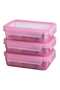Master Seal Essential 3 X 0.8 Liter Plastic Storage Container with Lock