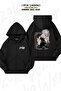 Oversize Jujutsu Kaisen Toge Inumaki3 Back Printed Zip-Up Hooded Black Cardigan (2 Thread)
