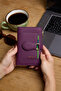 9735 Genuine Leather Special Design Magnetic Women's Wallet Purple