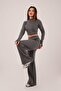 Short Model Anthracite Crop and Trousers Set - 2