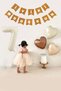 7 Years Birthday Kraft White Happy Birthday Banner 3Pcs Heart Balloon Decoration Set