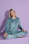 Trend Velvet Pajamas Set with Polka Dot Pattern - Mother/Daughter 2800-Mint - 6