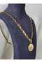 Arpa Steel Necklace Tura Model with Zircon Stone Detail and Evil Eye Beads - 2