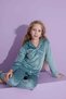 Trend Velvet Pajamas Set with Polka Dot Pattern - Mother/Daughter 2800-Mint - 5