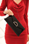 Women's Black Glitter Evening Dress, Clutch Evening Bag