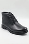 Men's Black Genuine Leather Zippered Lace-Up Fur Lined Anti-Slip Sole Classic Daily Boots 1984