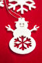 6-piece white felt christmas tree ornament - snowman, snowflake, angel figures, silver thread - 4