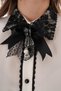Women's Plus Size Collar Cuff Covering Detachable Butterfly Bow Detail Cream Shirt G0060 - 5