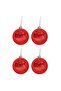 Yb8cm red tree decoration balls 8 cm 4 pieces christmas - 2