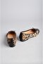 Select 029 genuine leather women's flat shoe coffee leopard - 5