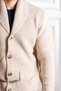 Beige Cardigan with Interview Wraps Shawl Collar Buttons Pockets - 4