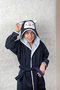 100% Cotton Figured Hooded Children's Bathrobe (Age 3-12 Years)