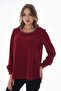 Women's Plus Size Pearl Accessory Crepe Shirt G0070 - 5