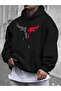 Unisex Oversize Hooded Sweatshirt - Bull Printed