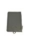 Grey Vertical Leather - Card Case Collar, Zippered Protector - 3
